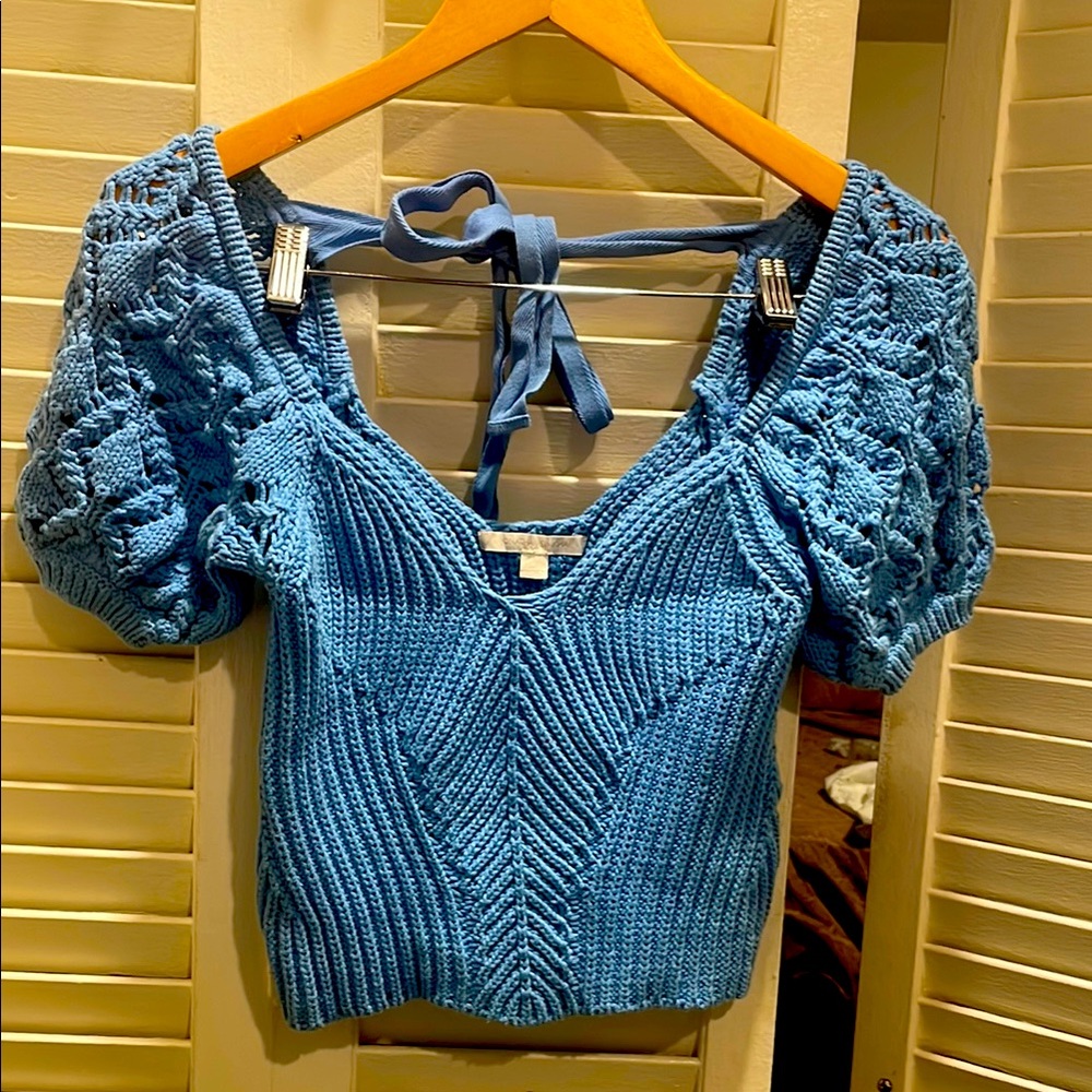 Jonathan Simkhai Blue Knit Top